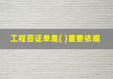 工程签证单是( )重要依据